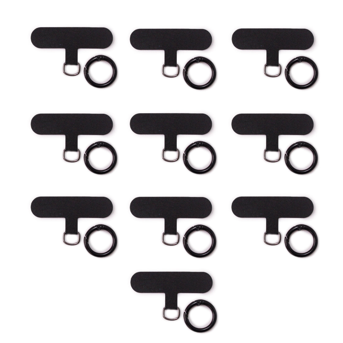 Pack 10 ganchos adaptadores NEGRO para correa strap de celular