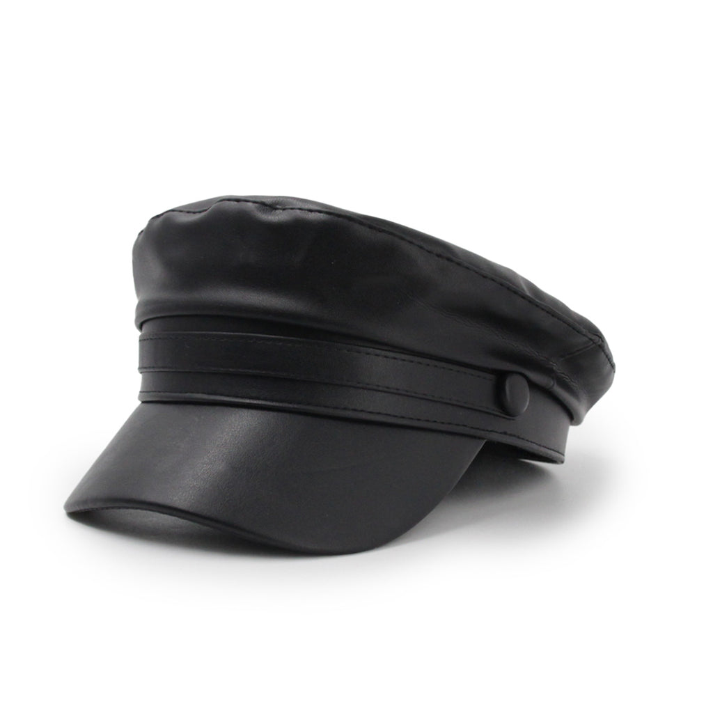 Boina Militar Ecocuero Ajustable 58 Cm Unisex Moda